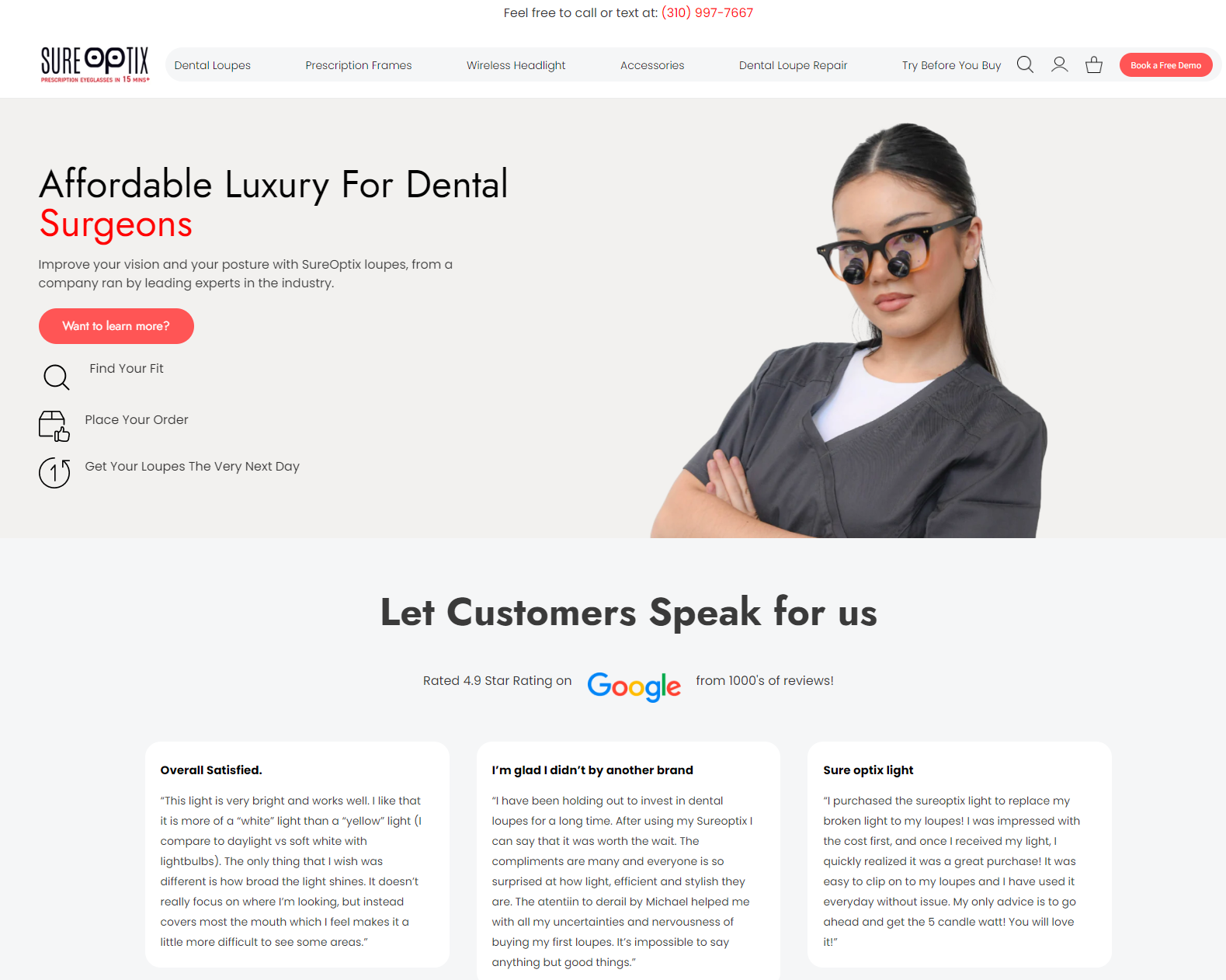 dentist web development. Dental Loupes Web Design